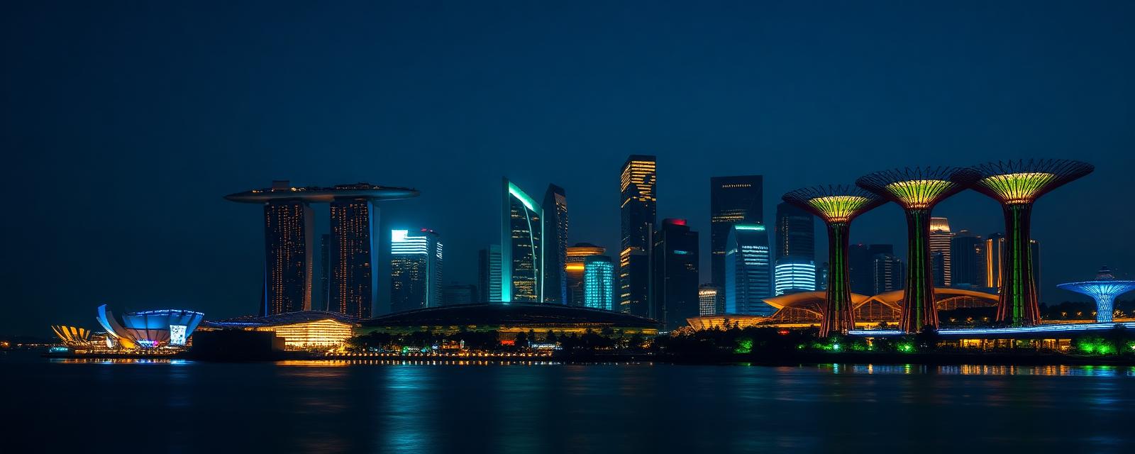 Singapore business district skyline